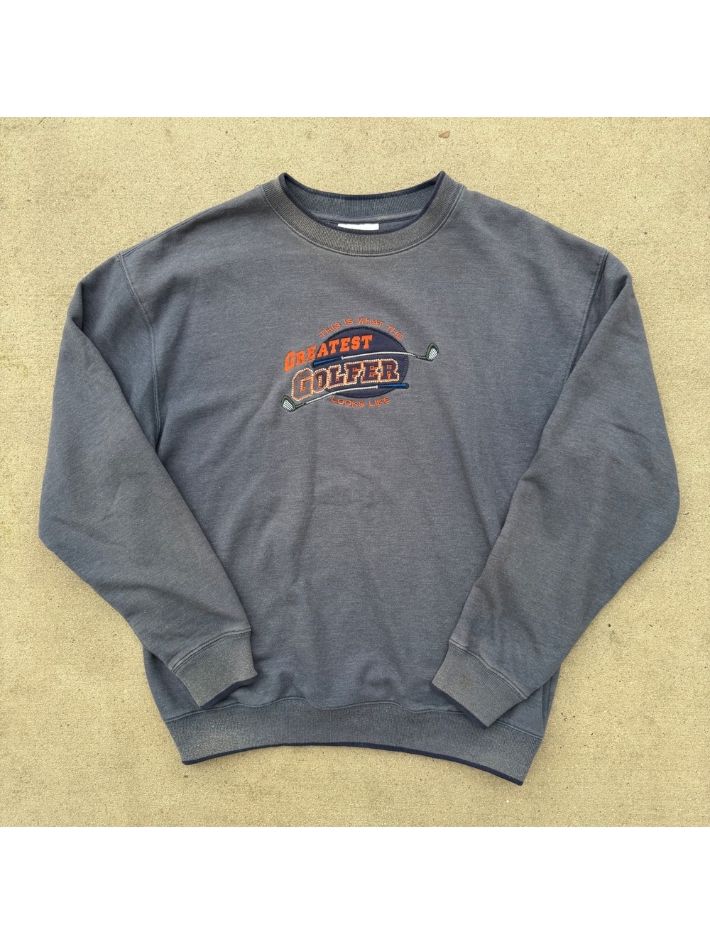 MC Sport Golf Graphic Sweatshirt Mens Large Gray Embroidered Crewneck